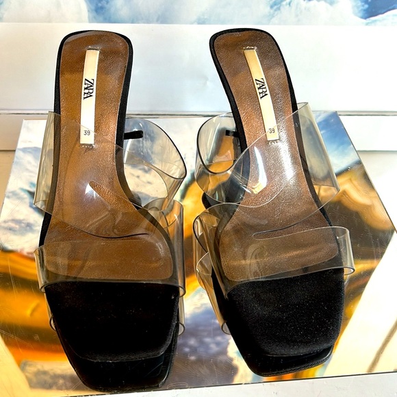 Zara VINYL HEELED SANDALS - Picture 5 of 7
